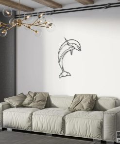Delfin-Wandkunst aus Metall