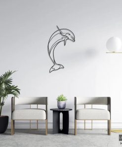 Delfin-Wandkunst aus Metall