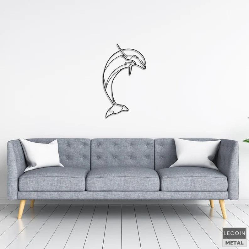 Delfin-Wandkunst-aus-Metall Delfin-Wandkunst aus Metall