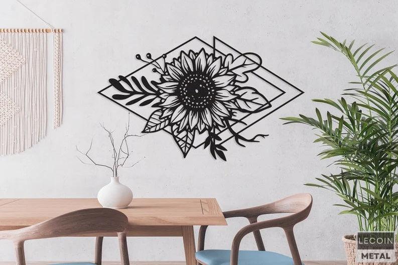 Florale-Wandkunst-aus-Metall Florale Wandkunst aus Metall
