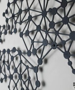 Industrielle Weltkarten-Wandkunst aus Metall