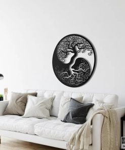 Industrieller Lebensbaum-Wandschmuck aus Metall