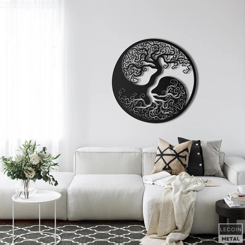 Industrieller-Lebensbaum-Wandschmuck-aus-Metall Industrieller Lebensbaum-Wandschmuck aus Metall