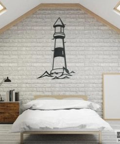 Leuchtturm-Wandkunst aus Metall