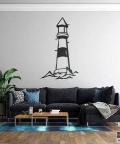 Leuchtturm-Wandkunst aus Metall