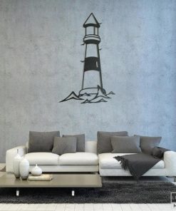 Leuchtturm-Wandkunst aus Metall