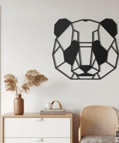 Metall-Panda-Kopf-Wandkunst