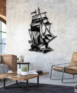Metall-Segelboot-Wandkunst