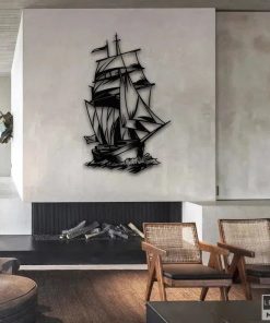 Metall-Segelboot-Wandkunst