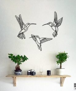 Moderne Wandkunst aus Metallvögeln