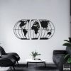 Moderne Weltkarten-Wandkunst aus Metall