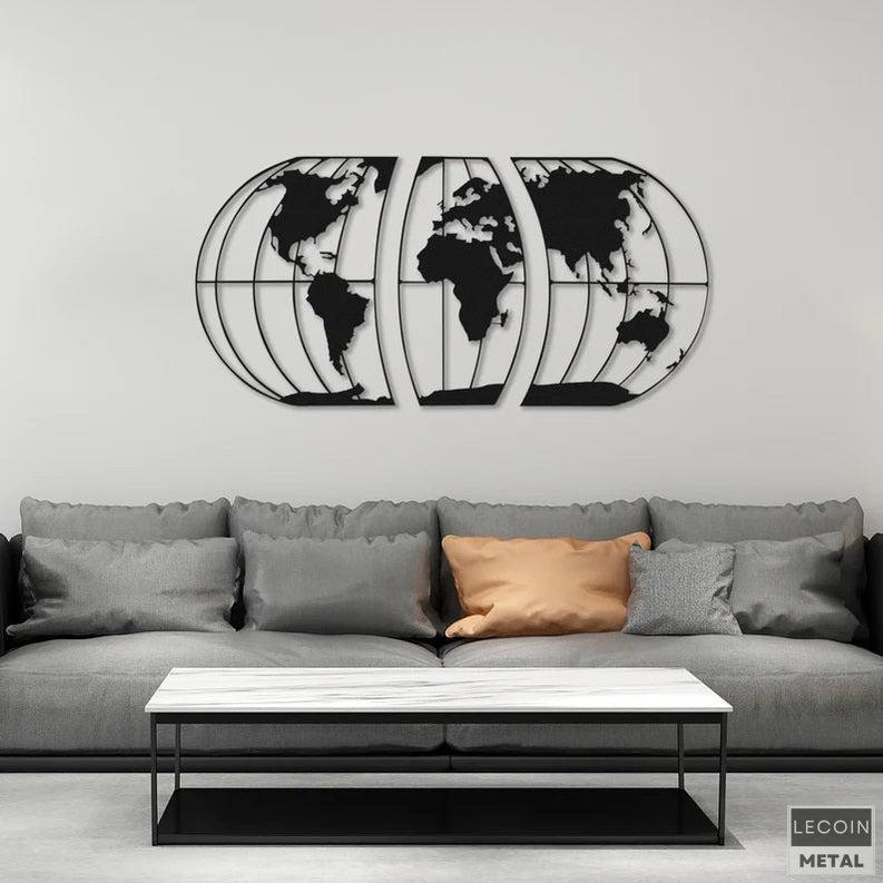Moderne-Weltkarten-Wandkunst-aus-Metall-2 Moderne Weltkarten-Wandkunst aus Metall