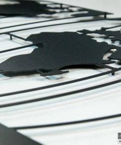 Moderne Weltkarten-Wandkunst aus Metall