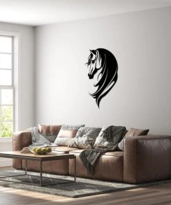 Pferdekopf-Wandkunst aus Metall