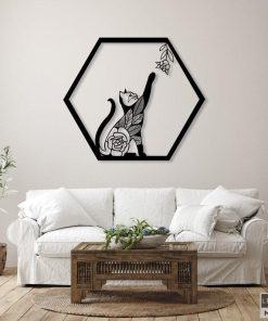 Sechseckige Wandkunst aus Metall
