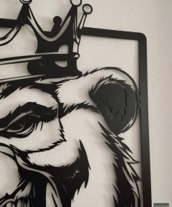 Wandkunst aus Metall mit Bärenkopf