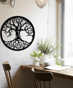 Wandkunst aus Metall mit Baum des Lebens