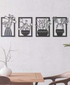 Wandkunst aus Metall mit Kaktus-Design