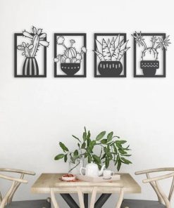 Wandkunst aus Metall mit Kaktus-Design