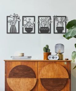 Wandkunst aus Metall mit Kaktus-Design