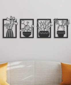 Wandkunst aus Metall mit Kaktus-Design