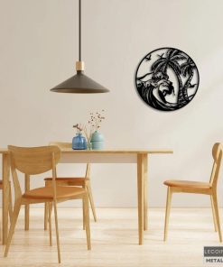 Wandkunst aus Metall mit Palmenmotiv