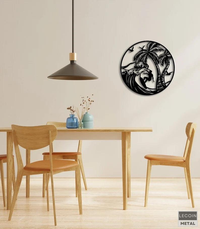 Wandkunst-aus-Metall-mit-Palmenmotiv-2 Wandkunst aus Metall mit Palmenmotiv