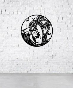 Wandkunst aus Metall mit Palmenmotiv