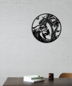 Wandkunst aus Metall mit Palmenmotiv