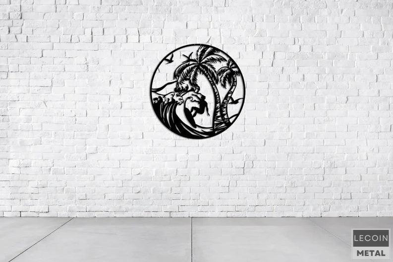 Wandkunst-aus-Metall-mit-Palmenmotiv Wandkunst aus Metall mit Palmenmotiv