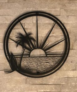 Wandkunst aus Metall mit Sonne für den Außenbereich