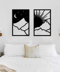 Wandkunst aus Metall mit Sonne und Mond