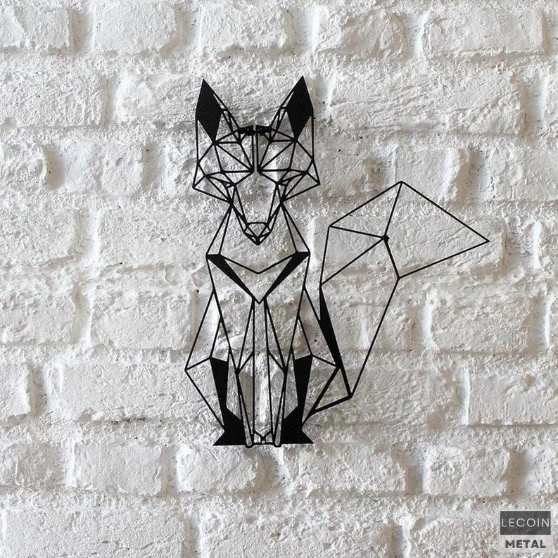 Wandkunst-aus-Metallfuchs Wandkunst aus Metallfuchs