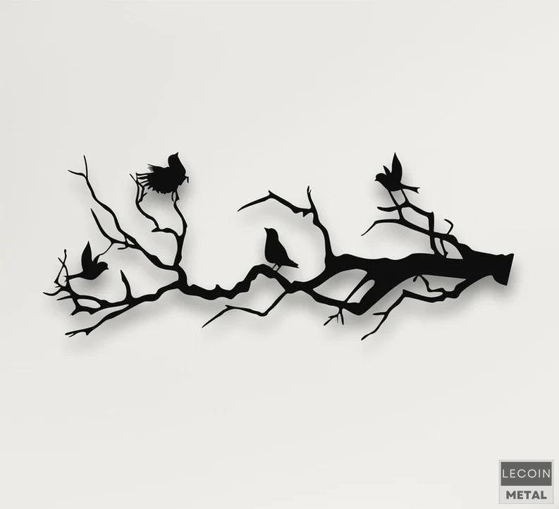Wandkunst-aus-Metallzweigen Wandkunst aus Metallzweigen